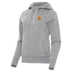 Boston Bruins Antigua Women's Victory Full-Zip Hoodie - Heather Gray - NHL 203361796