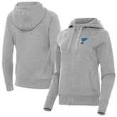 St. Louis Blues Antigua Women's Victory Full-Zip Hoodie - Heather Gray - NHL 203361801