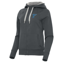 St. Louis Blues Antigua Women's Victory Full-Zip Hoodie - Charcoal - NHL 203361803