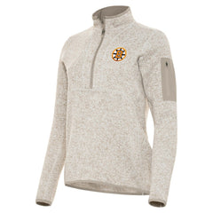 Boston Bruins Antigua Women's Fortune Half-Zip Pullover - Oatmeal - NHL 203361806