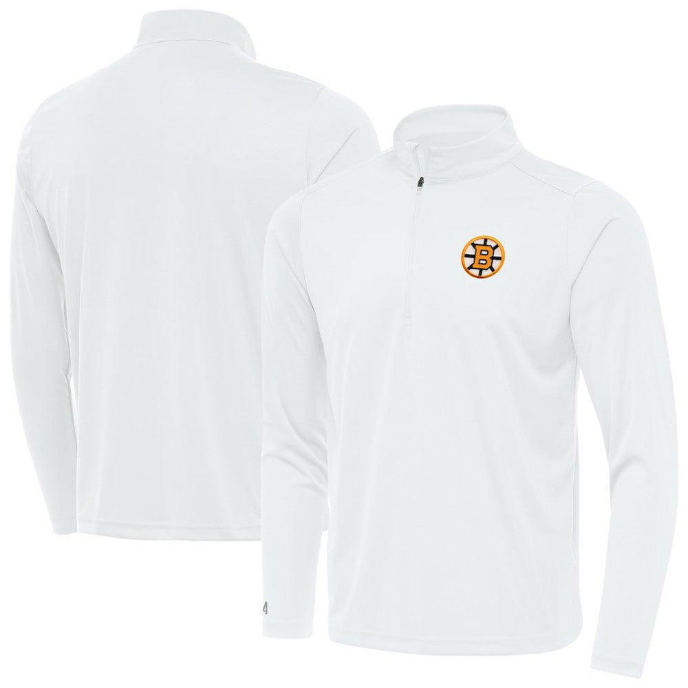 Boston Bruins Antigua Tribute Lightweight Quarter-Zip Pullover - White - NHL 203361831