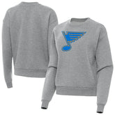 St. Louis Blues Antigua Women's Victory Pullover Sweatshirt - Heather Gray - NHL 203361846