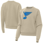 St. Louis Blues Antigua Women's Victory Pullover Sweatshirt - Khaki - NHL 203361848