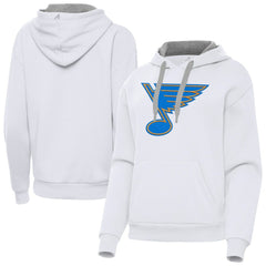 St. Louis Blues Antigua Women's Victory Pullover Hoodie - White - NHL 203361852