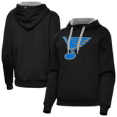 St. Louis Blues Antigua Women's Victory Pullover Hoodie - Black - NHL 203361853