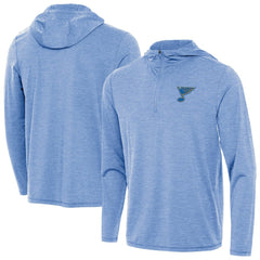 St. Louis Blues Antigua Tidy Quarter-Zip Hoodie - Heather Blue - NHL 203361910