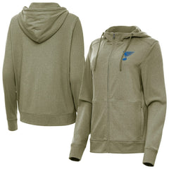 St. Louis Blues Antigua Women's Seeker Full-Zip Hoodie - Olive - NHL 203361935
