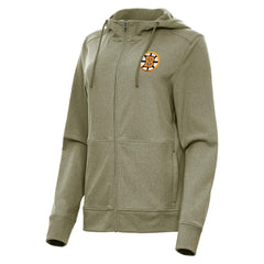 Boston Bruins Antigua Women's Seeker Full-Zip Hoodie - Olive - NHL 203361936