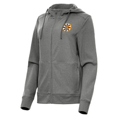 Boston Bruins Antigua Women's Seeker Full-Zip Hoodie - Heather Black - NHL 203361937