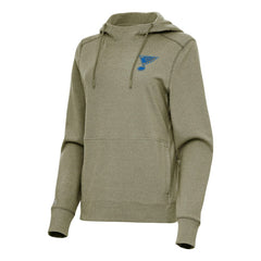 St. Louis Blues Antigua Women's Justice Pullover Hoodie - Olive - NHL 203361940