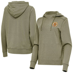 Boston Bruins Antigua Women's Justice Pullover Hoodie - Olive - NHL 203361941