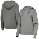 St. Louis Blues Antigua Women's Justice Pullover Hoodie - Heather Black - NHL 203361943