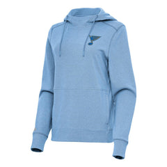 St. Louis Blues Antigua Women's Justice Pullover Hoodie - Heather Blue - NHL 203361944
