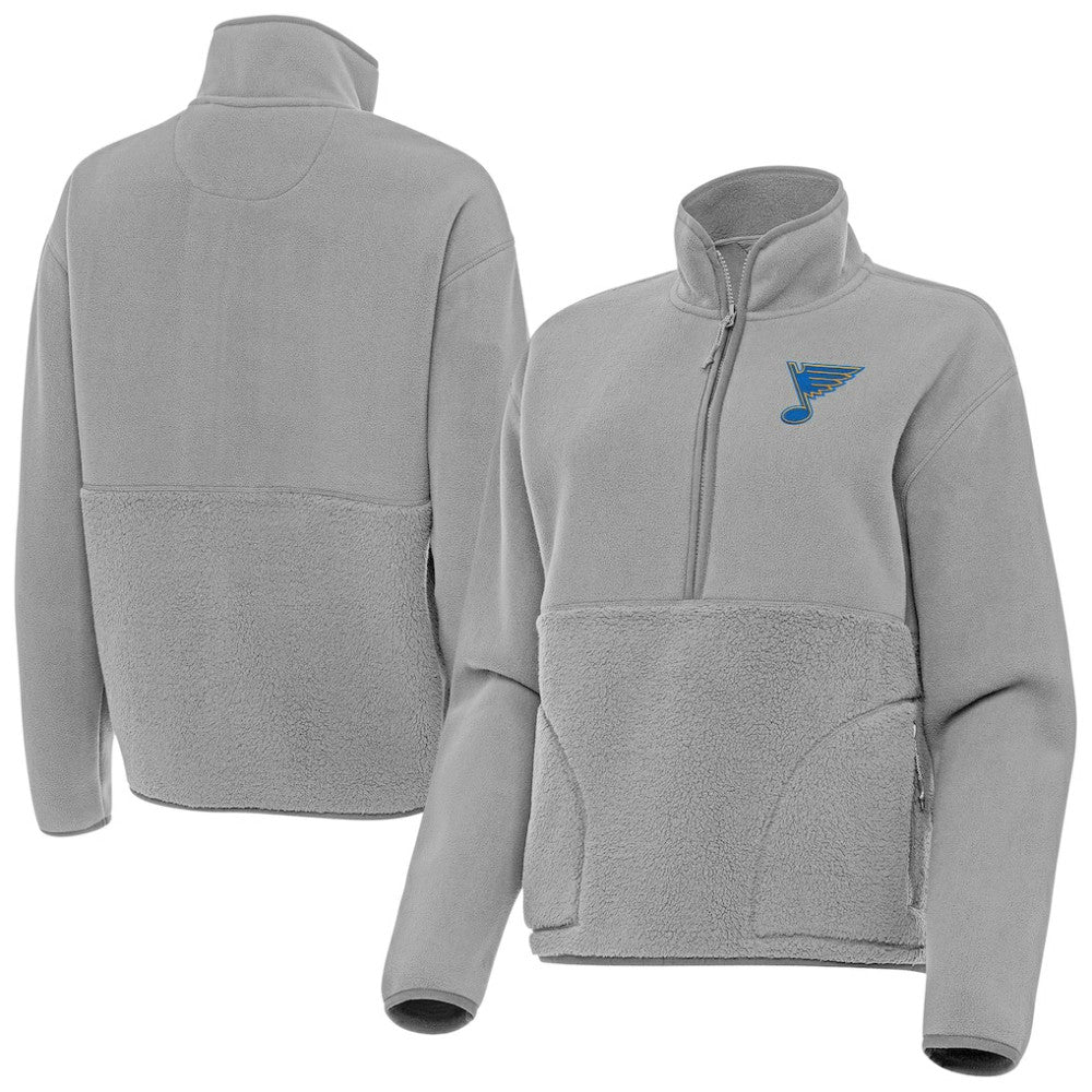 St. Louis Blues Antigua Women's Figure Half-Zip Pullover - Gray - NHL 203361962