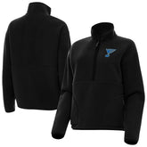 St. Louis Blues Antigua Women's Figure Half-Zip Pullover - Black - NHL 203361965