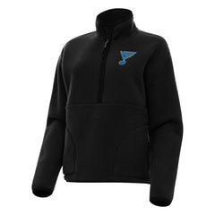 St. Louis Blues Antigua Women's Figure Half-Zip Pullover - Black - NHL 203361965