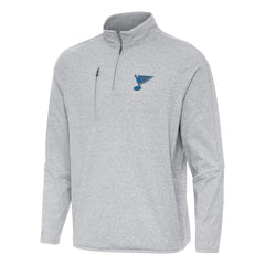 St. Louis Blues Antigua Certain Tri-Blend Quarter-Zip Top - Heather Gray - NHL 203361972
