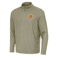 Boston Bruins Antigua Subtle Quarter-Zip Sweatshirt - Olive - NHL 203361977