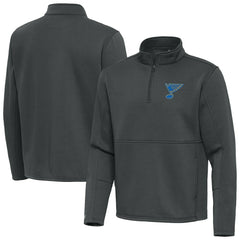St. Louis Blues Antigua Twist Quarter-Zip Pullover Jacket - Pewter - NHL 203361980