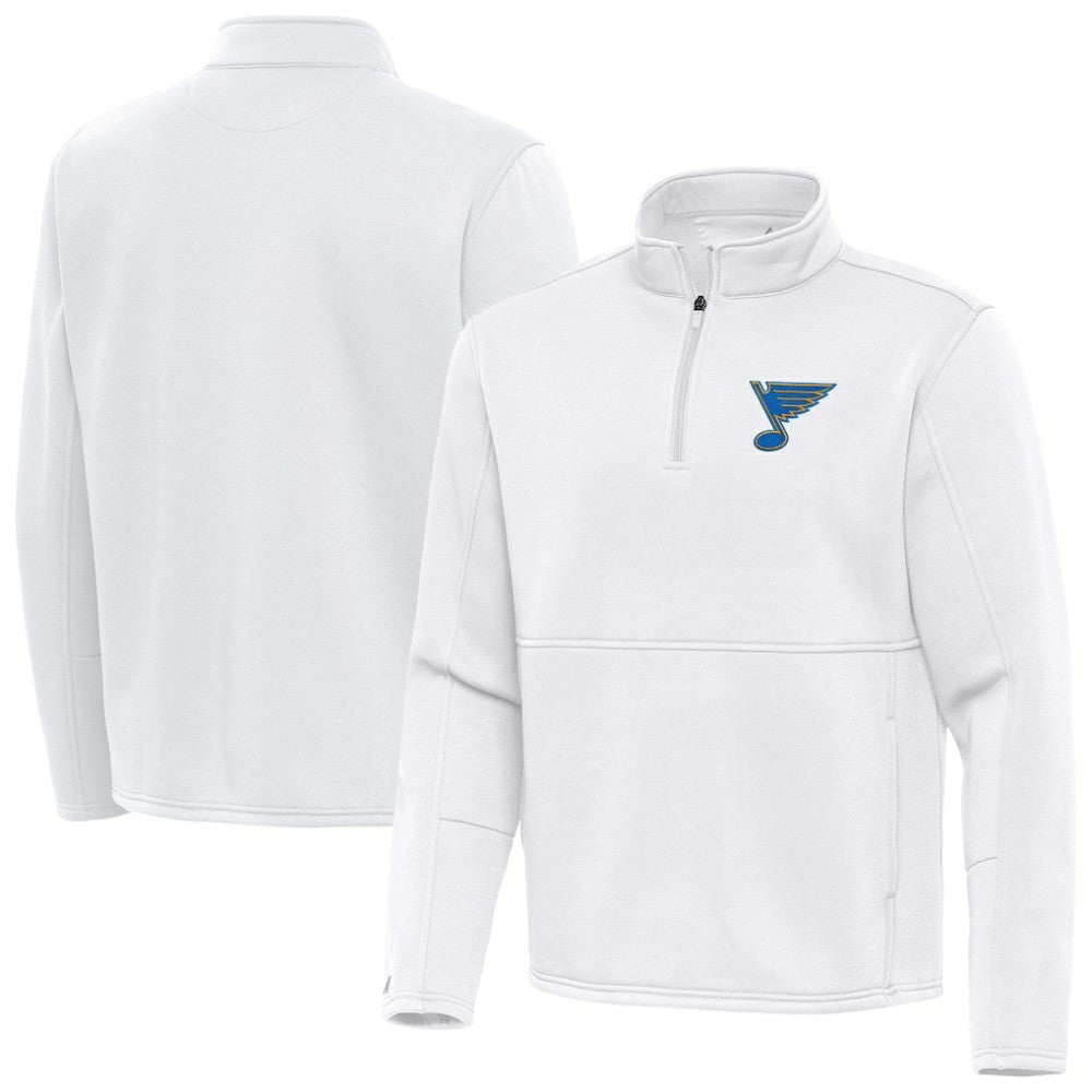 St. Louis Blues Antigua Twist Quarter-Zip Pullover Jacket - White - NHL 203361984