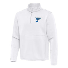 St. Louis Blues Antigua Twist Quarter-Zip Pullover Jacket - White - NHL 203361984