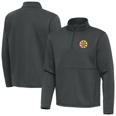 Boston Bruins Antigua Twist Quarter-Zip Pullover Jacket - Pewter - NHL 203361985