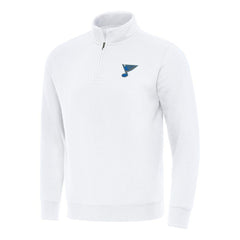 St. Louis Blues Antigua Victory Quarter-Zip Pullover Top - White - NHL 203362006