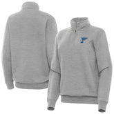 St. Louis Blues Antigua Women's Victory Quarter-Zip Pullover Top - Heather Gray - NHL 203362009