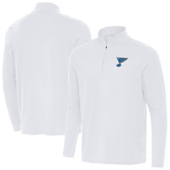 St. Louis Blues Antigua Intent Quarter-Zip Top - White - NHL 203362082
