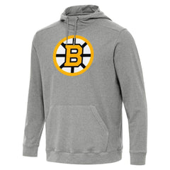 Boston Bruins Antigua Cloud Pullover Hoodie - Heather Black - NHL 203362089