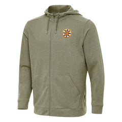 Boston Bruins Antigua Effortless Full-Zip Hoodie - Olive - NHL 203362092