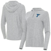 St. Louis Blues Antigua Women's Daybreak Quarter-Zip Hoodie - Heather Gray - NHL 203362118