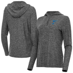St. Louis Blues Antigua Women's Daybreak Quarter-Zip Hoodie - Heather Black - NHL 203362121