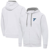 St. Louis Blues Antigua Victory Full-Zip Hoodie - White - NHL 203362186