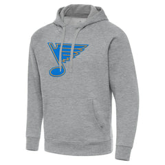 St. Louis Blues Antigua Victory Tall Pullover Hoodie - Heather Gray - NHL 203362188