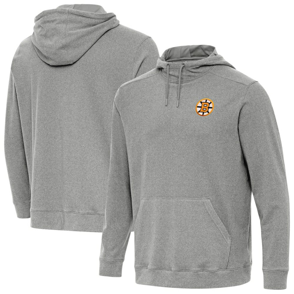Boston Bruins Antigua Cloud Pullover Hoodie - Heather Black - NHL 203362197