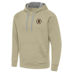 Boston Bruins Antigua Victory Pullover Hoodie - Khaki - NHL 203362219