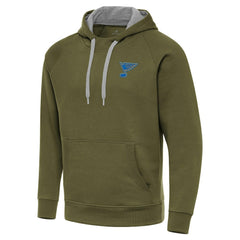 St. Louis Blues Antigua Victory Pullover Hoodie - Olive - NHL 203362226