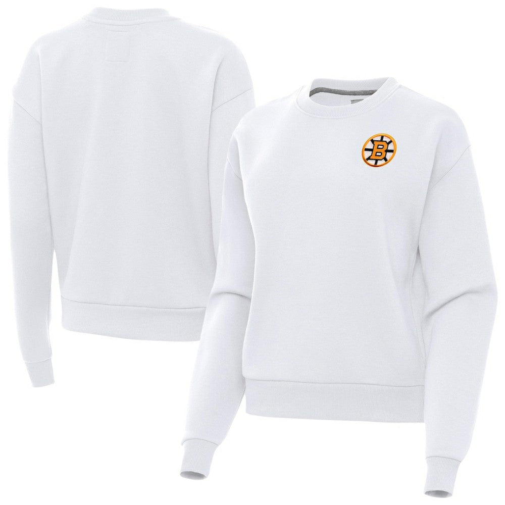 Boston Bruins Antigua Women's Victory Pullover Sweatshirt - White - NHL 203362232