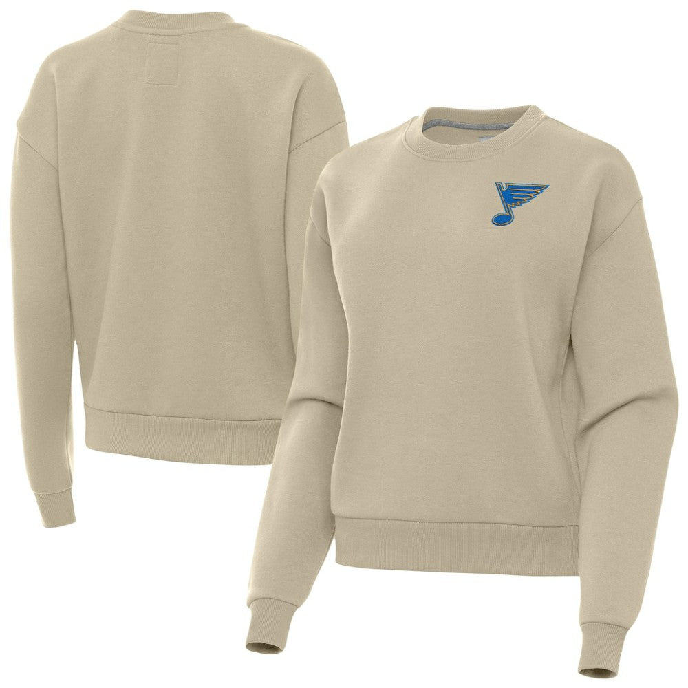 St. Louis Blues Antigua Women's Victory Pullover Sweatshirt - Khaki - NHL 203362236