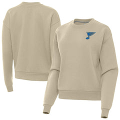 St. Louis Blues Antigua Women's Victory Pullover Sweatshirt - Khaki - NHL 203362236