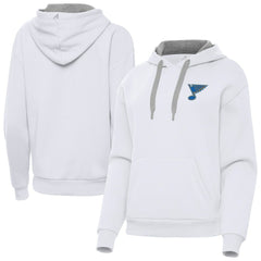 St. Louis Blues Antigua Women's Victory Pullover Hoodie - White - NHL 203362247