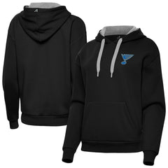 St. Louis Blues Antigua Women's Victory Pullover Hoodie - Black - NHL 203362248