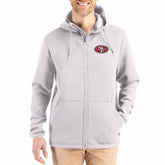 San Francisco 49ers Cutter & Buck Roam Epic Comfort Recycled Full-Zip Hoodie Jacket Gray