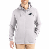 Carolina Panthers Cutter & Buck Roam Epic Comfort Recycled Full-Zip Hoodie Jacket Gray
