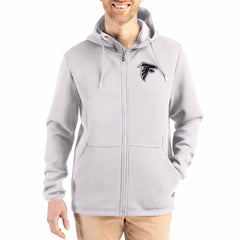 Atlanta Falcons Cutter & Buck Roam Epic Comfort Recycled Full-Zip Hoodie Jacket Gray