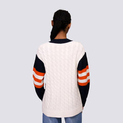 San Francisco Giants Lusso Women's Shyla Knit V-Neck Full-Zip Sweater - Black/White - MLB Discount