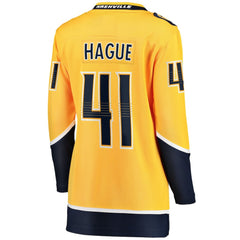 Nicolas Hague Nashville Predators Fanatics Women's Home Breakaway Jersey - Gold - NHL 203363995
