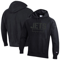 New York Jets Champion Tonal Reverse Weave Fleece Hoodie Black