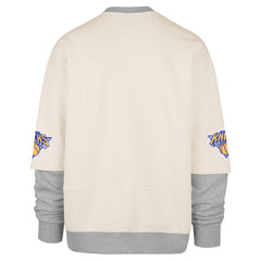 New York Knicks '47 Crossover Collection Trifecta Double Layered Fleece Sweatshirt Cream | 47 brand outlet